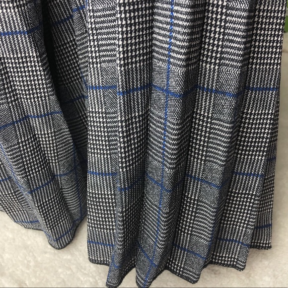 Metro Wear Blue Striped Pleated Midi Full Skirt Size M - Picture 5 of 10